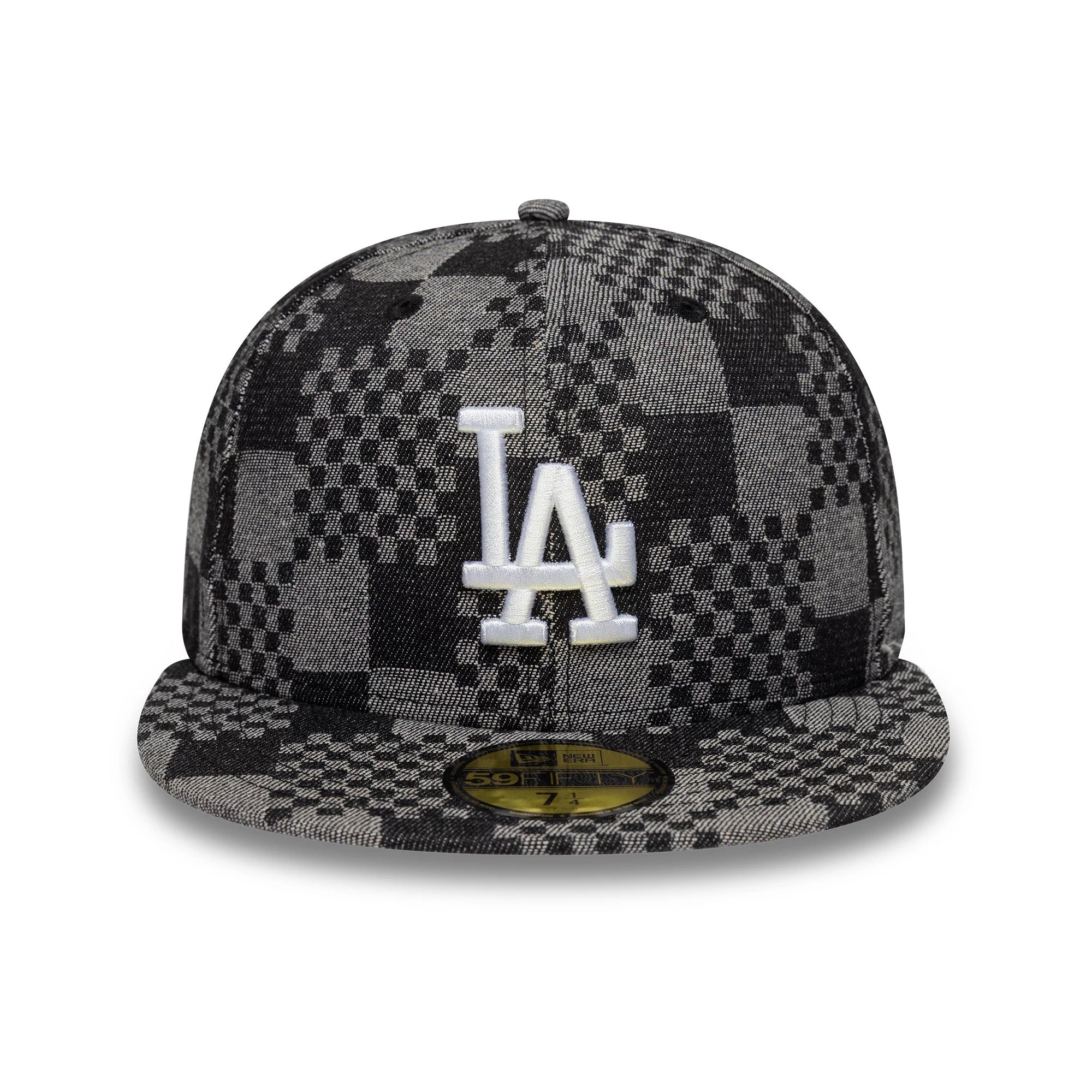 Pictured is this MLB Denim LA Dodgers 59FIFTY Fitted cap in black. 3