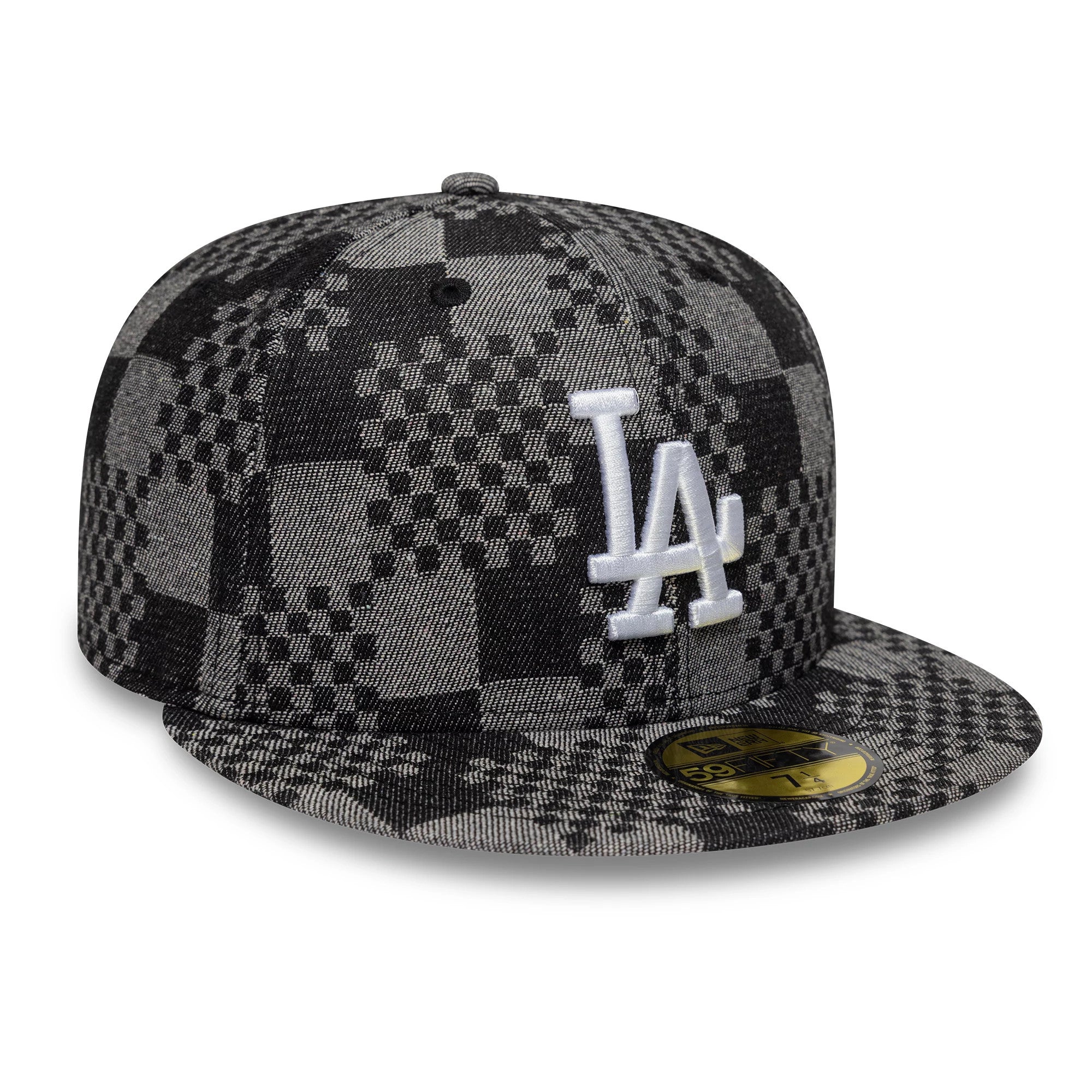 Pictured is this MLB Denim LA Dodgers 59FIFTY Fitted cap in black. 4