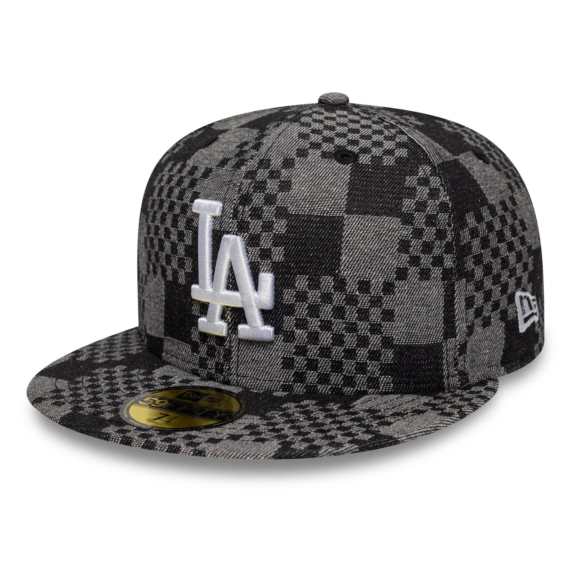 Pictured is this MLB Denim LA Dodgers 59FIFTY Fitted cap in black. 1