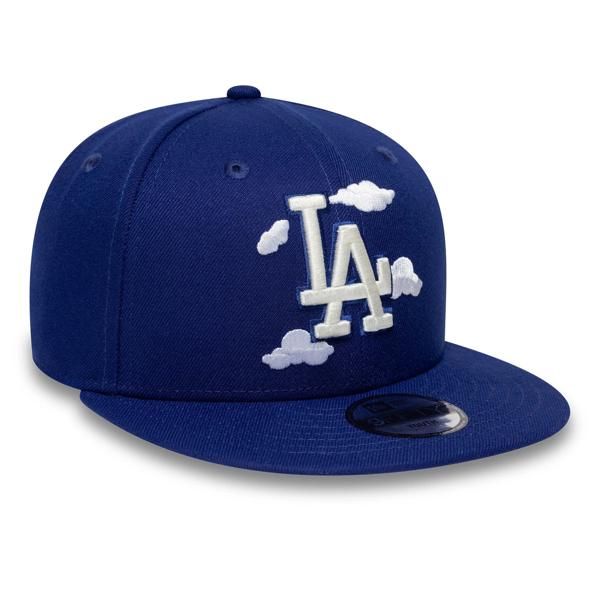Pictured is this Youth MLB Clouds LA Dodgers 9FIFTY Snapback cap in dark blue. 4