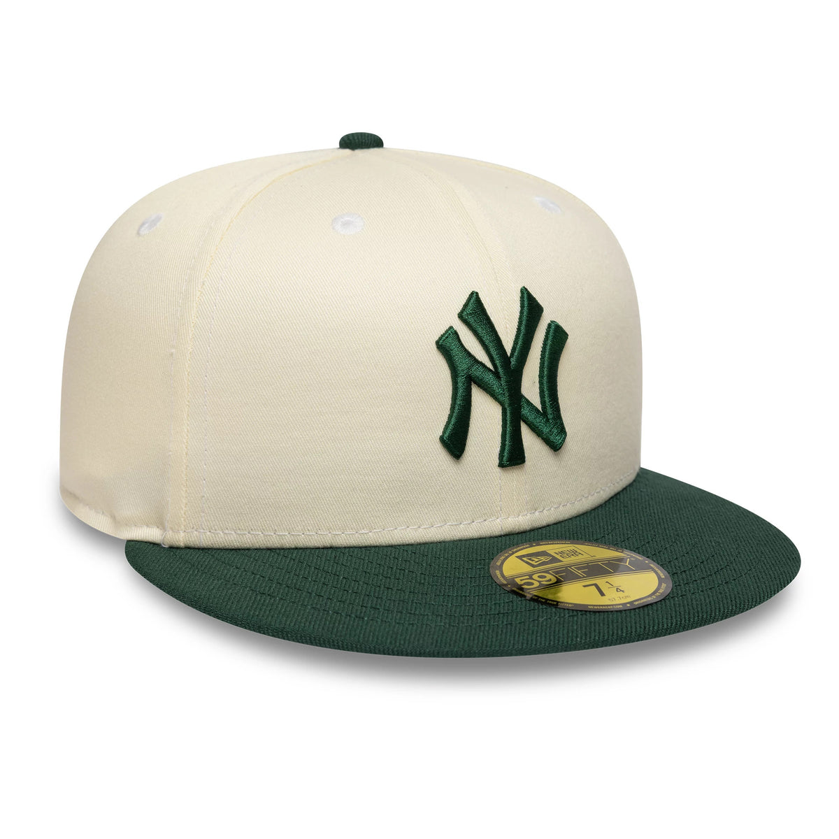 Pictured is this MLB New York Yankees 59FIFTY Fitted cap in cream and dark green. 4