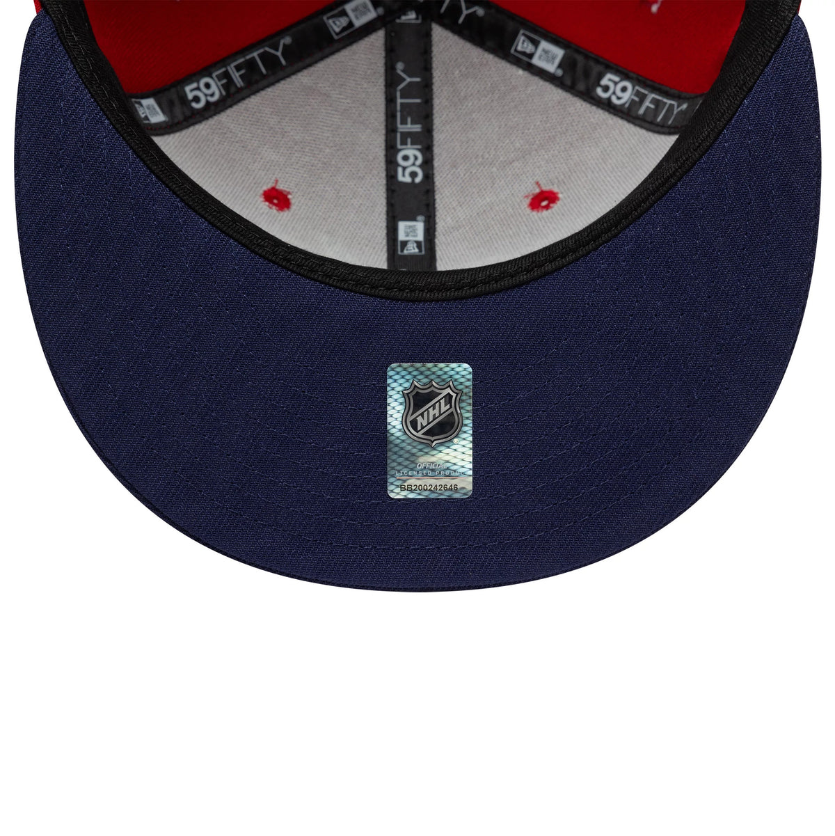 Pictured is this NHL London Game 2026 Washington Capitals 59FIFTY Fitted cap in red and navy. 7
