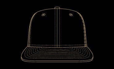 black silhouette of 59fity flat visor front view