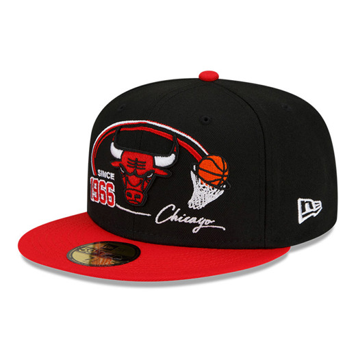 Chicago Bulls NBA 2 Tone Hoops Black 59FIFTY Fitted Cap