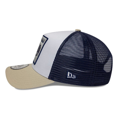 Pictured is this New Era New York State Bison 9FORTY A-Frame Trucker Adjustable cap in white. 4
