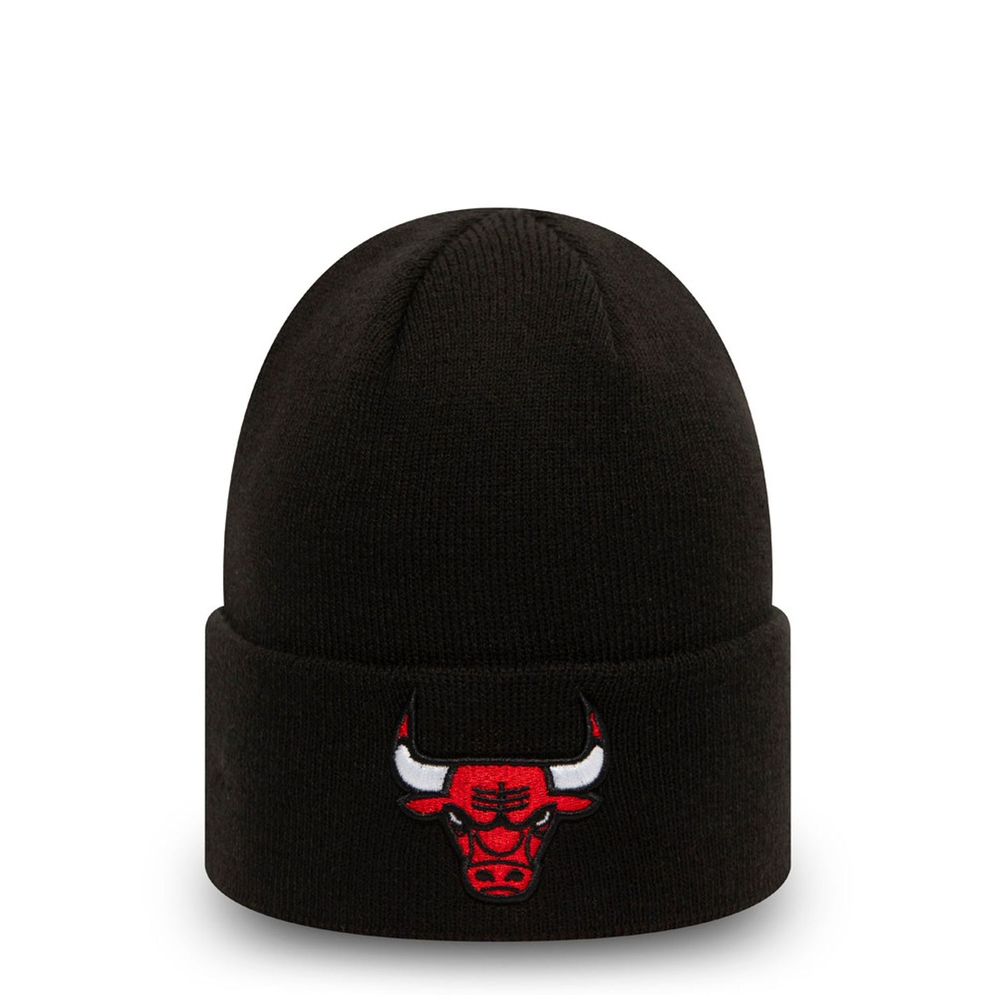 This is a Chicago Bulls Essential Black Cuff Beanie Hat 1