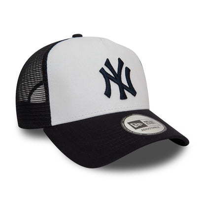 This is a New York Yankees Team Colour White A-Frame Trucker Cap 3