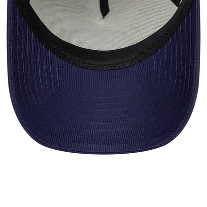 Pictured is this New Era Outdoor Washed 9FORTY A-Frame Trucker Adjustable cap in Navy. 7