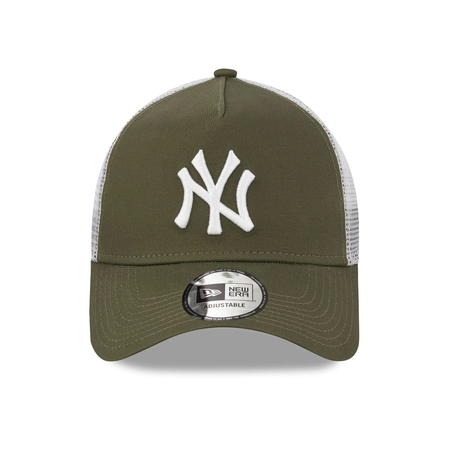 This is a New York Yankees Khaki A-Frame Trucker Cap 2