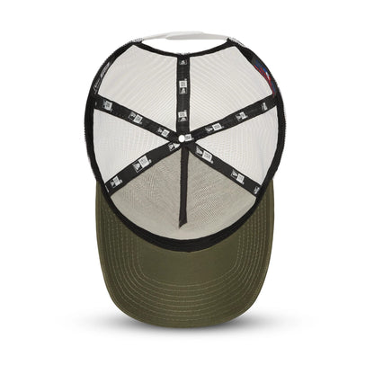 This is a New York Yankees Khaki A-Frame Trucker Cap 5