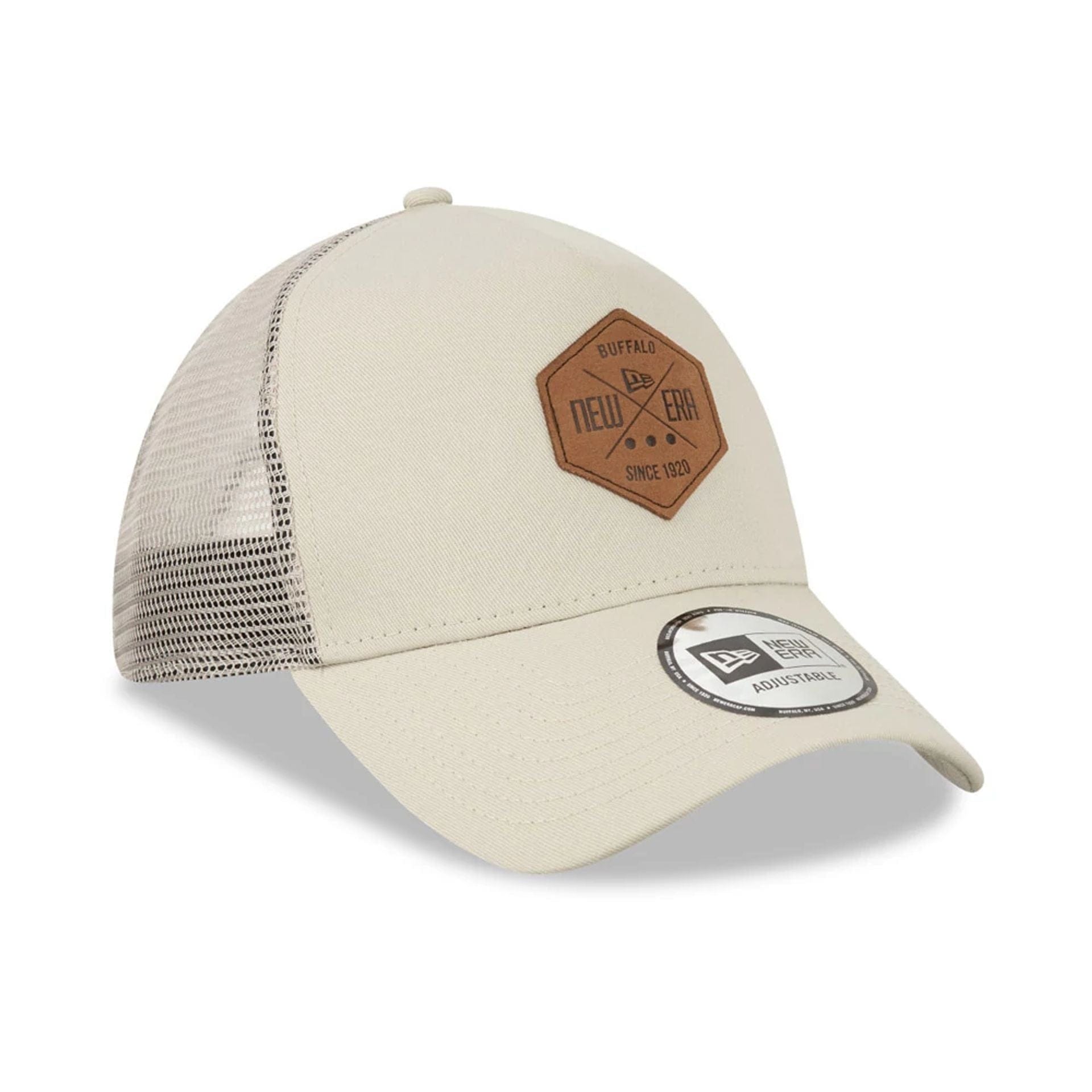 This is a New Era Patch Stone A-Frame Trucker Cap 3