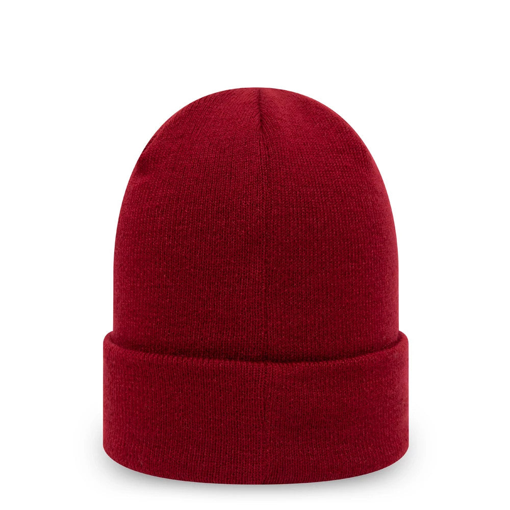 This is a New Era Essential Maroon Cuff Beanie Hat 2