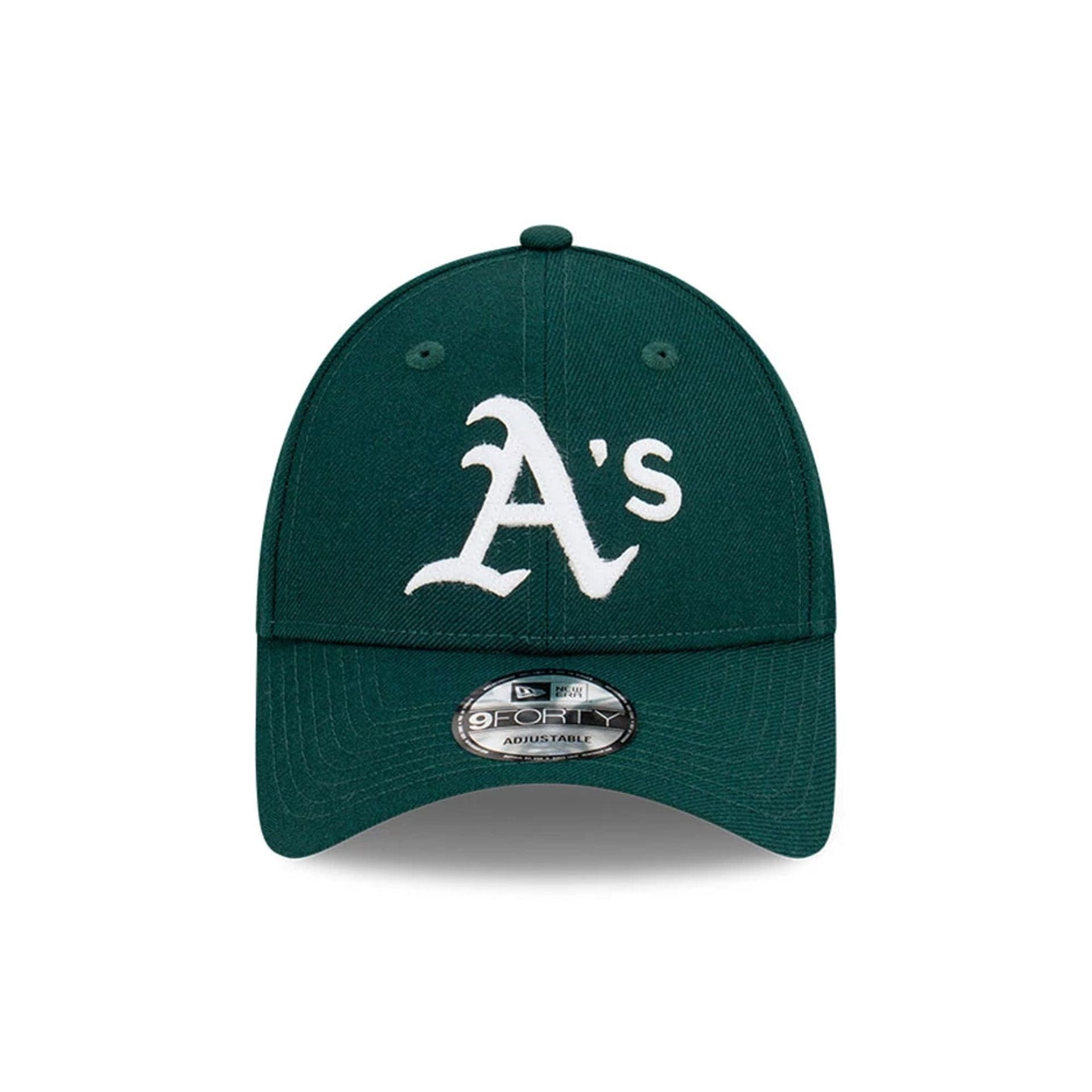 Pictured is this MLB Premium Felt Oakland Athletics 9FORTY cap in dark green. 3