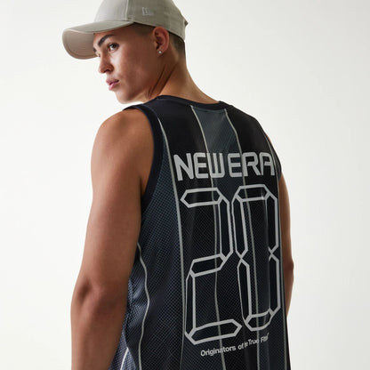 The Male model is wearing New Era City Sport Black Tank Top 6
