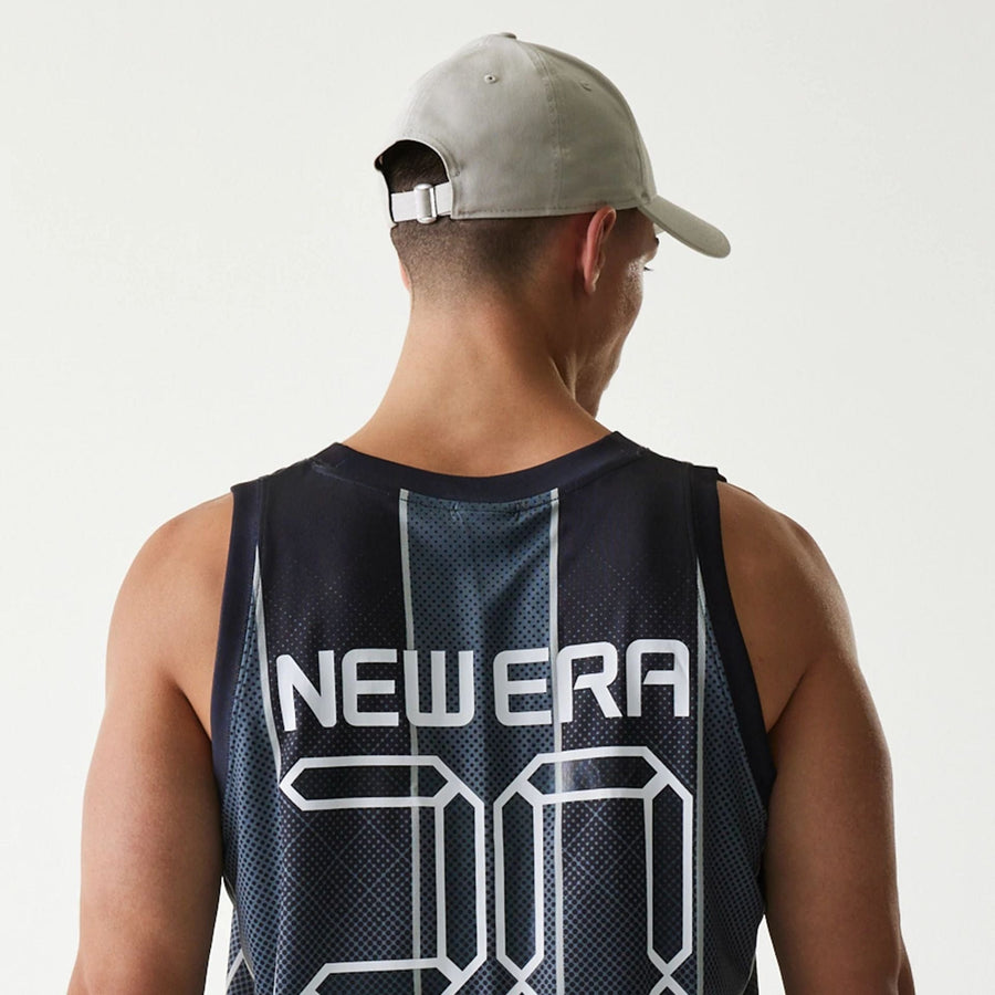 The Male model is wearing New Era City Sport Black Tank Top 7