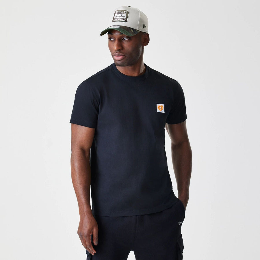 The Male model is wearing New Era Valentine's Day Black T-Shirt 1