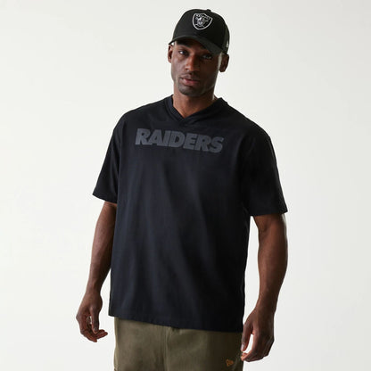 The Male model is wearing Las Vegas Raiders Tonal Pack Black T-Shirt 1