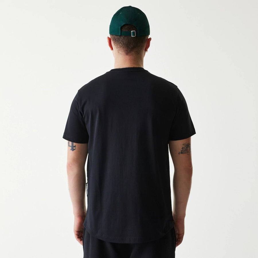The Male model is wearing New Era Outdoor Earth Day Black T-Shirt 2