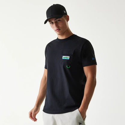 The Male model is wearing New Era Outdoor Earth Day Black Side Pocket T-Shirt 1