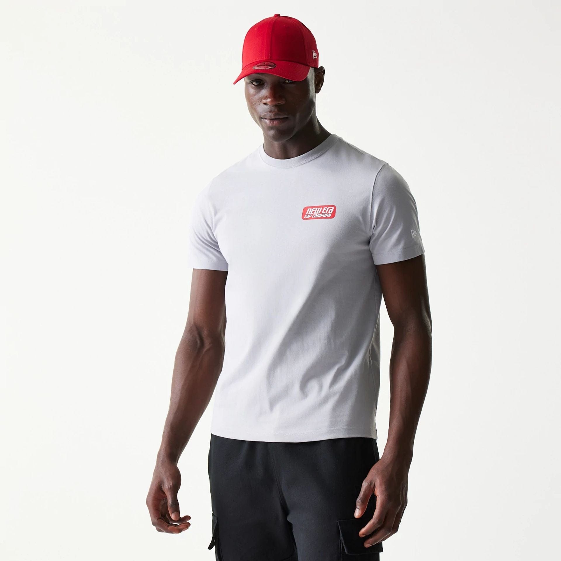The Male model is wearing New Era Classic Grey T-Shirt 1