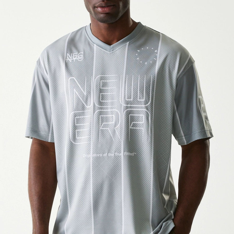 The Male model is wearing New Era City Sport Grey T-Shirt 3