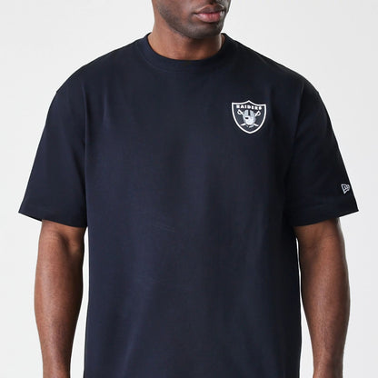 The Male model is wearing Las Vegas Raiders NFL Black Oversized T-Shirt 3