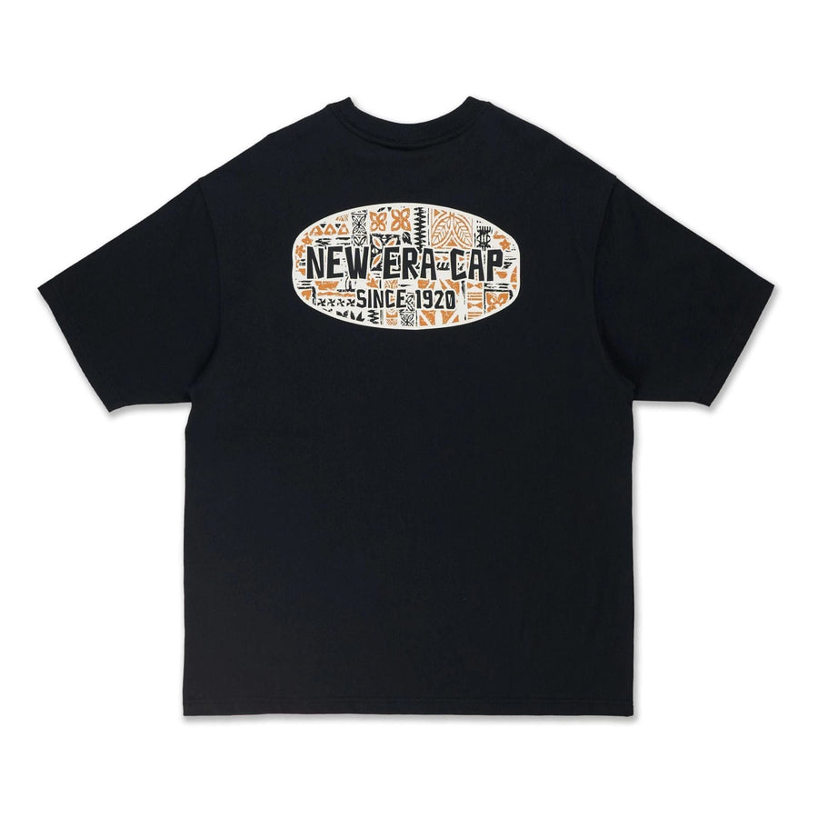 The Male model is wearing New Era Marine Life Club Black Oversized T-Shirt 7