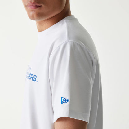 The Male model is wearing LA Dodgers MLB Uncle Sam White T-Shirt 7