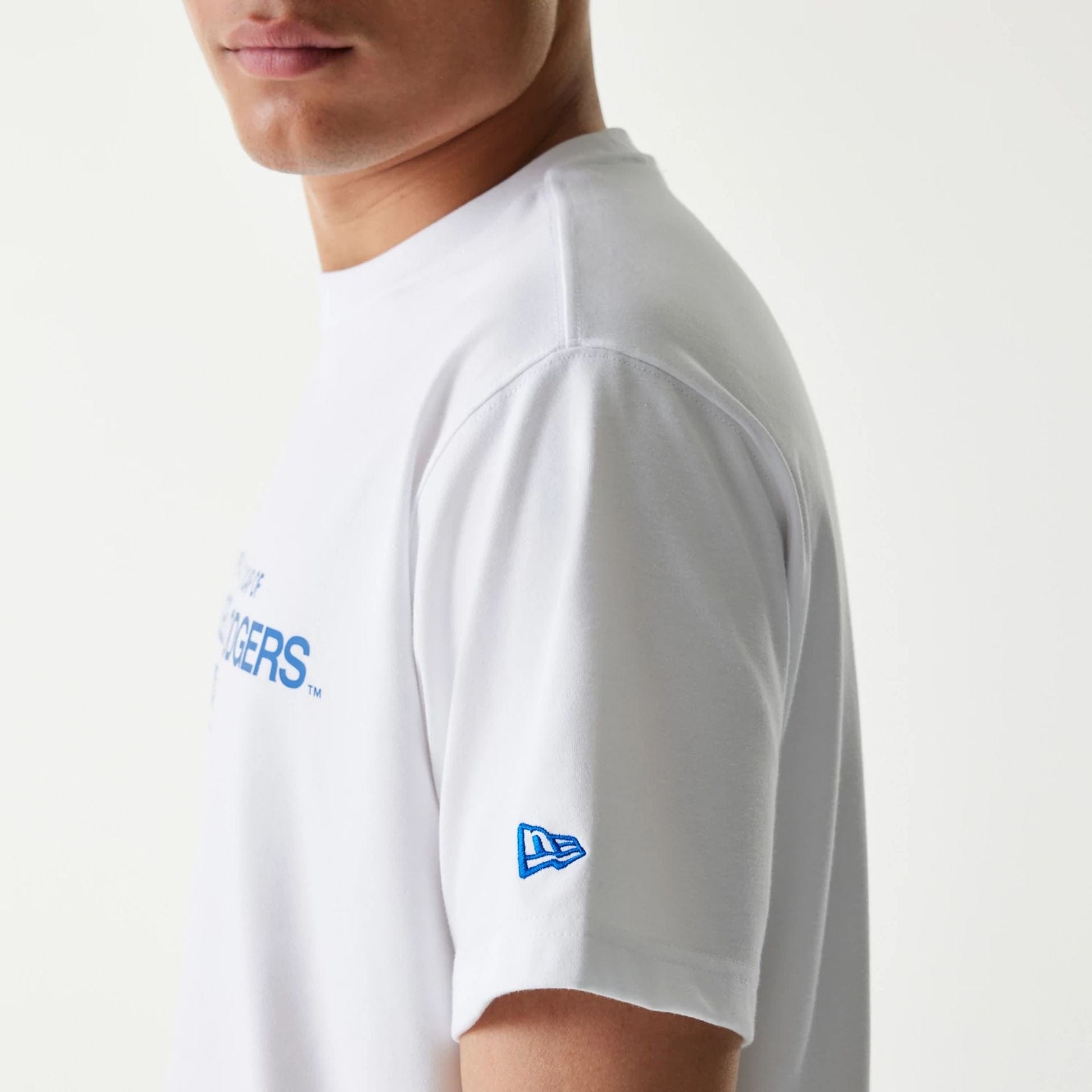 The Male model is wearing LA Dodgers MLB Uncle Sam White T-Shirt 7