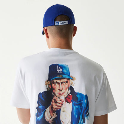 The Male model is wearing LA Dodgers MLB Uncle Sam White T-Shirt 6