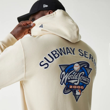 The Male model is wearing MLB Subway Series Beige Zip Front Hoodie 4