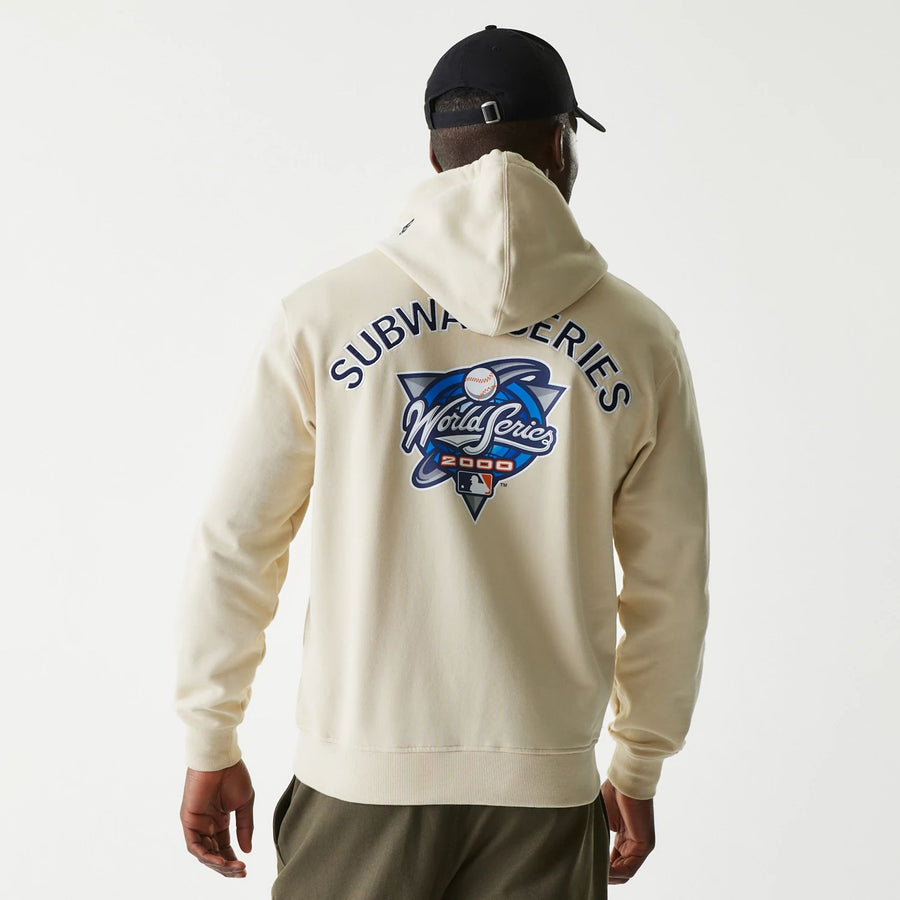 The Male model is wearing MLB Subway Series Beige Zip Front Hoodie 2