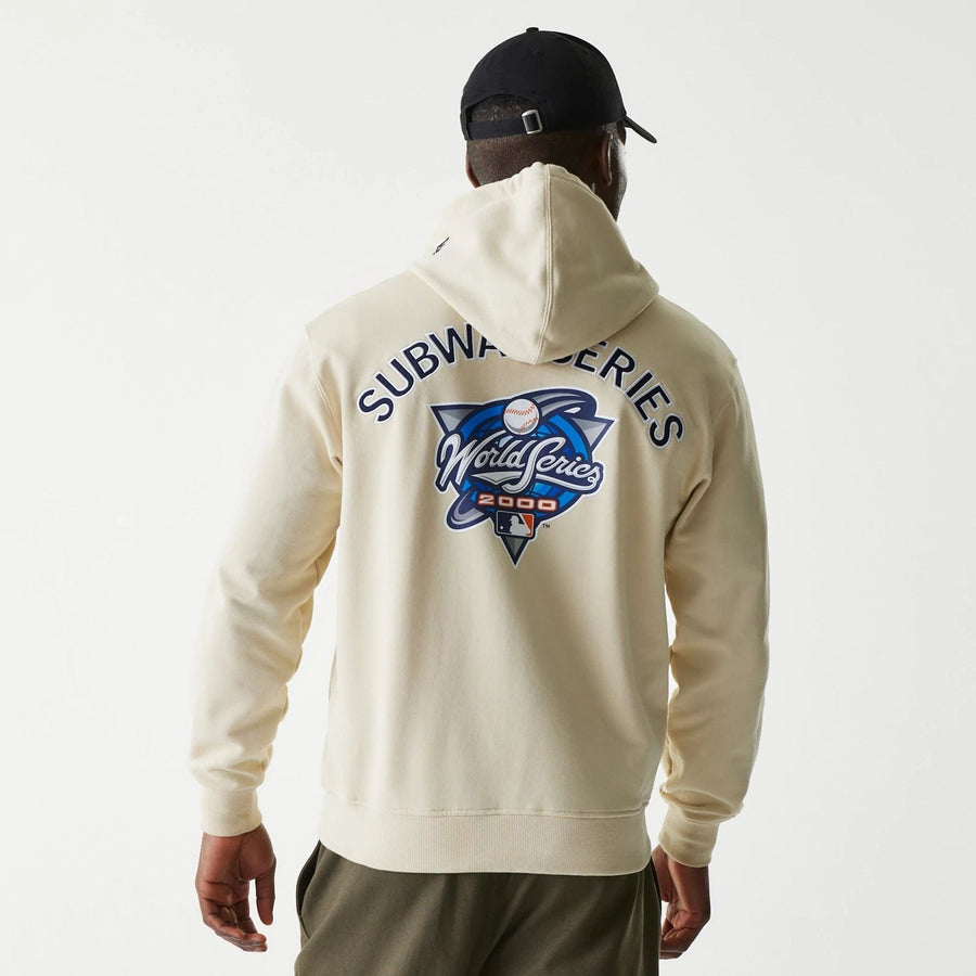 The Male model is wearing MLB Subway Series Beige Zip Front Hoodie 2