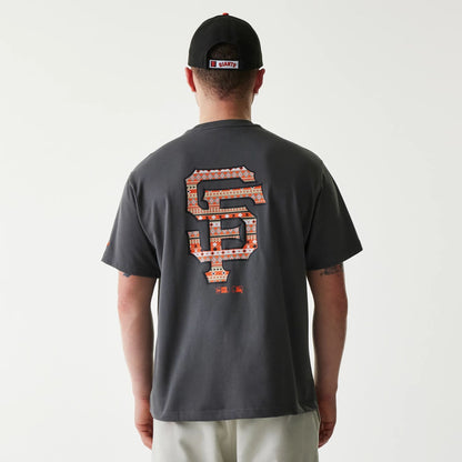 The Male model is wearing San Francisco Giants MLB Navajo Pattern Dark Grey T-Shirt 2