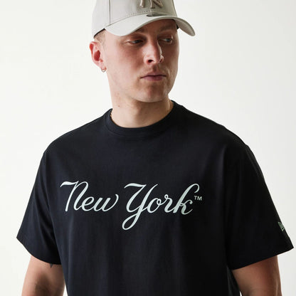 The Male model is wearing New York Yankees MLB Navajo Pattern Black T-Shirt 3
