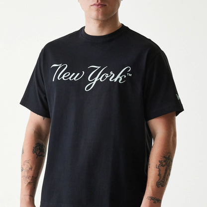 The Male model is wearing New York Yankees MLB Navajo Pattern Black T-Shirt 5