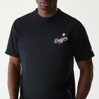 The Male model is wearing LA Dodgers MLB Cheering Food Black T-Shirt 3