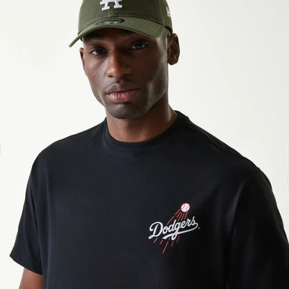 The Male model is wearing LA Dodgers MLB Cheering Food Black T-Shirt 5