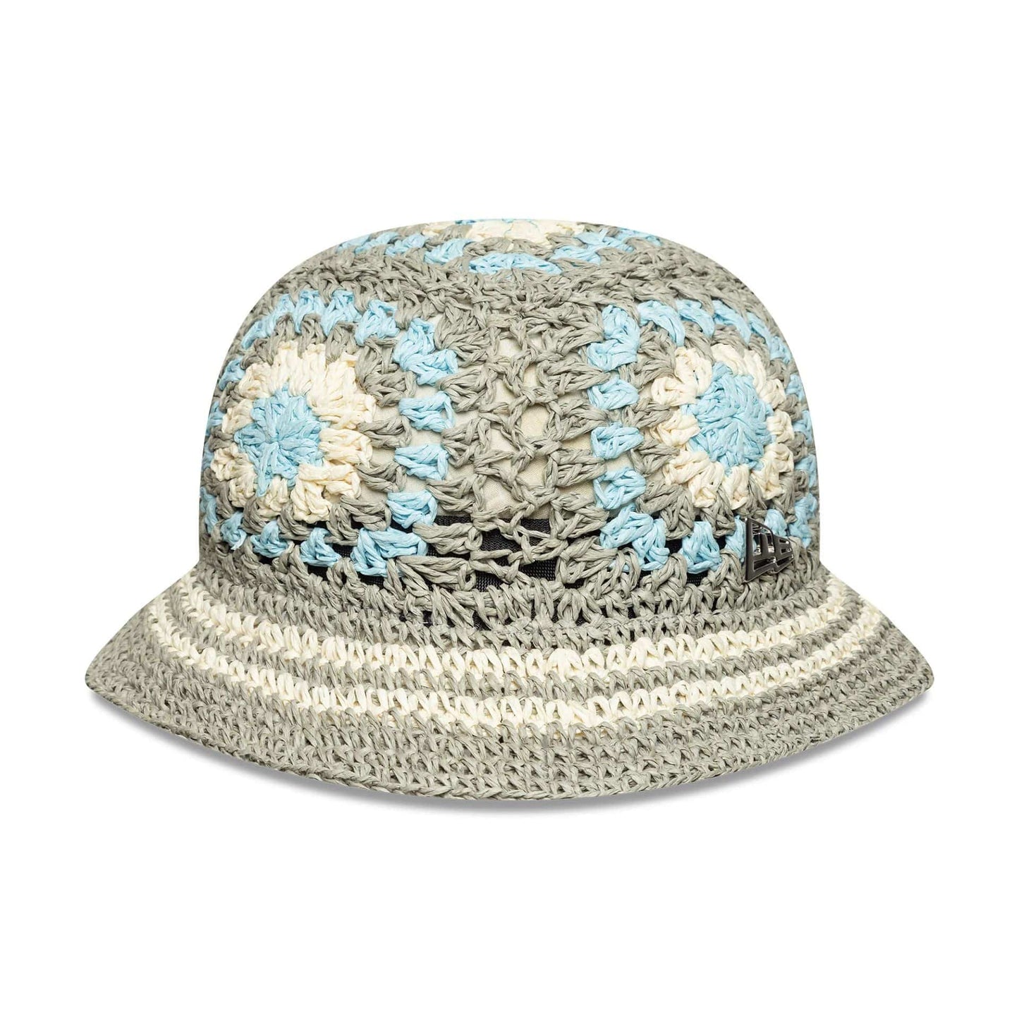 This is a New Era Japan Crochet Knit Paper Beige Explorer Bucket Hat 1