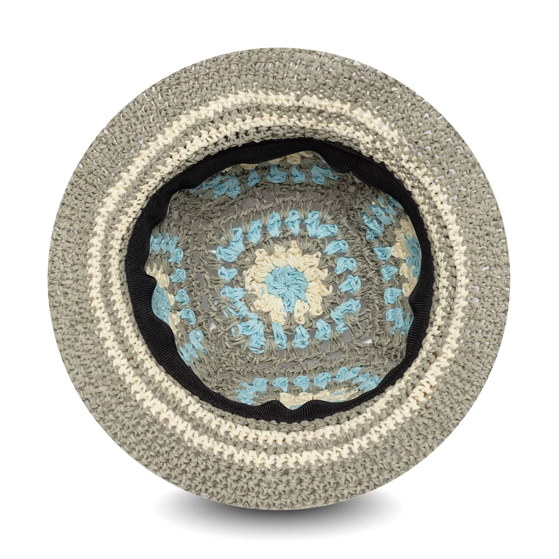 This is a New Era Japan Crochet Knit Paper Beige Explorer Bucket Hat 3