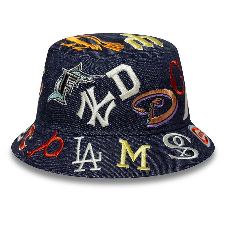 This is a MLB All Over Black Bucket Hat 3