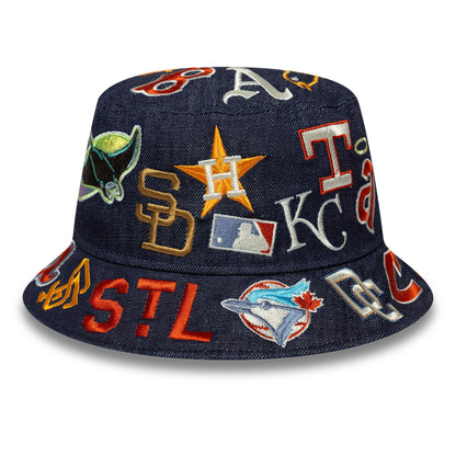 This is a MLB All Over Black Bucket Hat 4