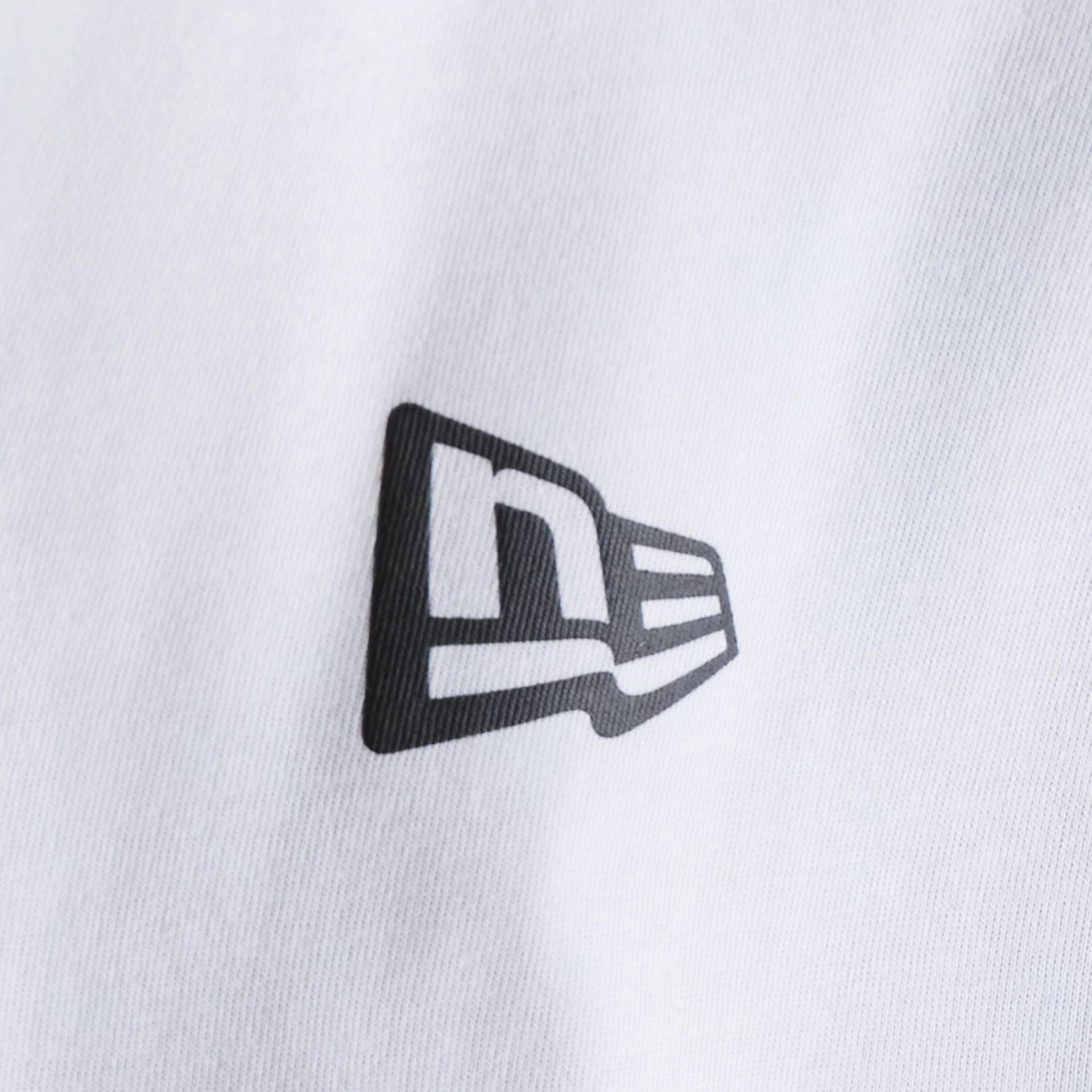 The Male model is wearing New Era Japan Mini Flag Logo White T-Shirt 4