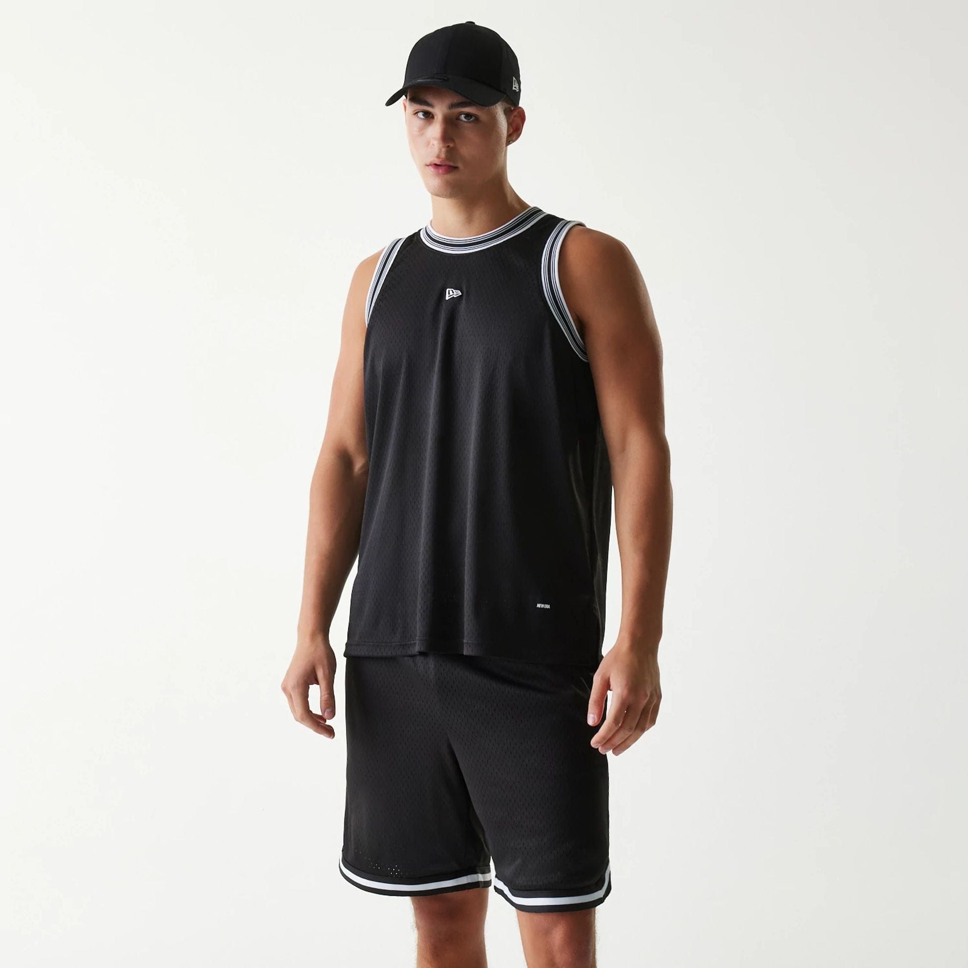 New Era Japan Mesh Black Sleeveless T-Shirt | NEC EU