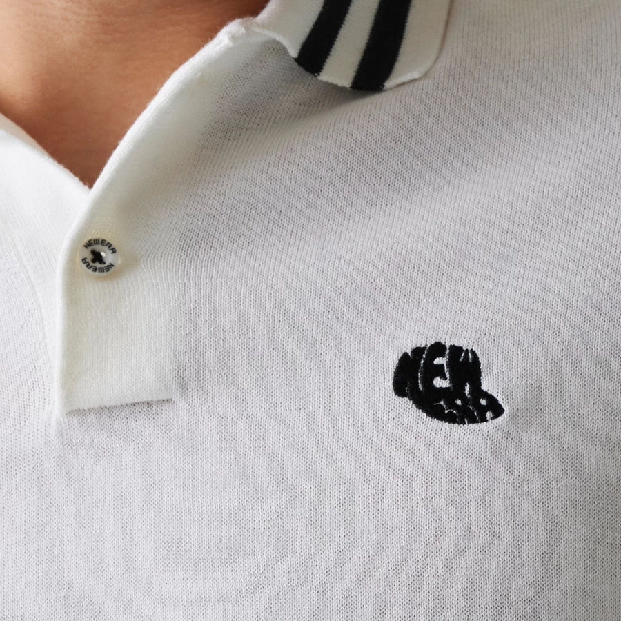 The Male model is wearing New Era Japan White Polo T-Shirt 3