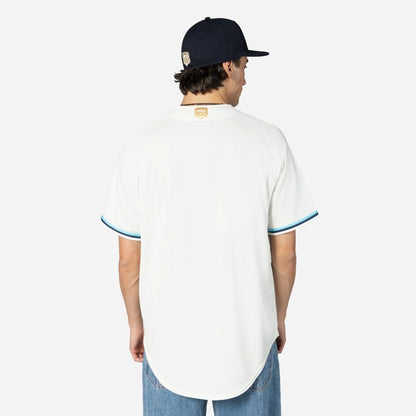 The Male model is wearing Veracruz Aguilas Mexico LMB On Field Cream On-Field Jersey 2