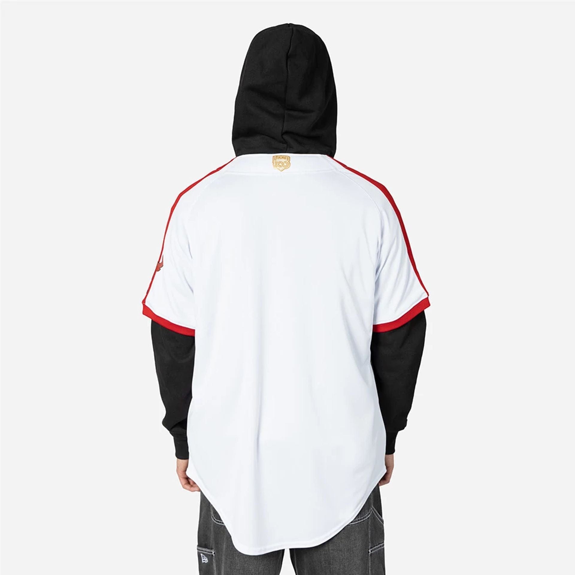 The Male model is wearing Tijuana Toros Mexico LMB On Field White On-Field Jersey 2