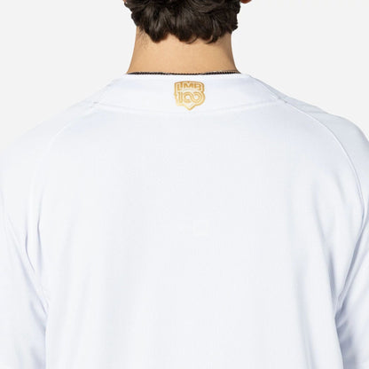 The Male model is wearing Charros De Jalisco Mexico LMB On Field White On-Field Jersey 6