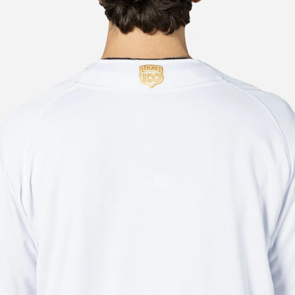 The Male model is wearing Charros De Jalisco Mexico LMB On Field White On-Field Jersey 6