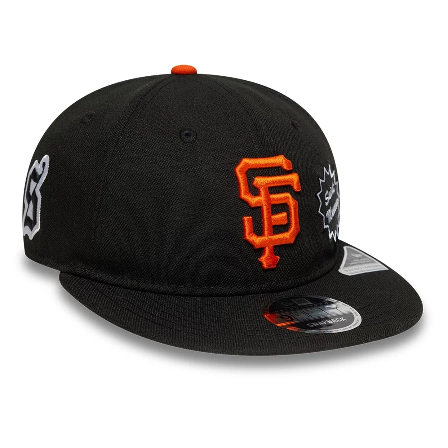This is a San Francisco Giants MLB X Saint Mxxxxxx Black Retro Crown 9FIFTY Snapback Adjustable Cap 3